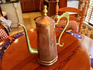 Großer antiker Kupferkrug Krug Ewer mit Deckel 13" hoch - Bild 1 von 4