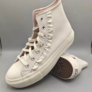Converse CTAS Lift Hi Vintage White Leather Ruffle Lace High Top Platform Womens - Picture 1 of 9