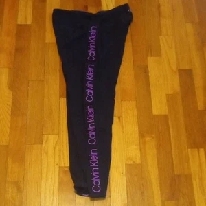 Calvin Klein Black Leggings with Purple Logo, women small - Picture 1 of 2