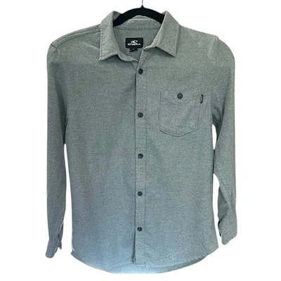Camisa informal con botones de franela gris manga larga O’Neill para niño talla L Foto 1 de 4