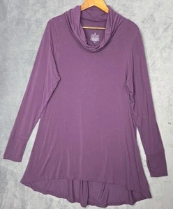 Cuddl Duds Lounge Tunic XL Purple Cowl Neck Thumbhole Stretch Modal Top - Picture 1 of 9