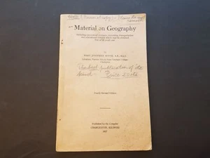 Vintage 1927 Material On Geography By Mary Josephine Booth Early Edition  - Bild 1 von 6