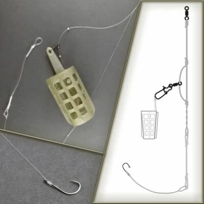 ASYMMETRISCHE SCHLAUFE Feedergummi Feeder Montage Fluorocarbon Futterkorb Fluoro - Bild 1 von 4