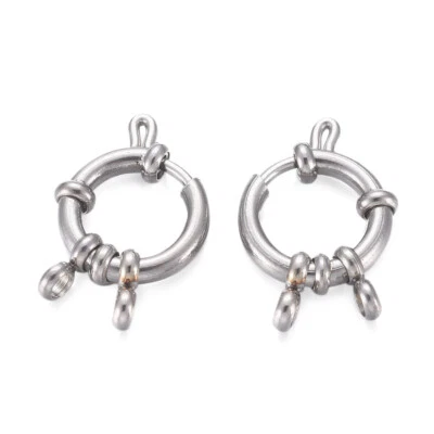 10 pcs 304 Stainless Steel Spring Ring Clasps Stainless Steel Color 23x14x4mm - Image 1 of 4