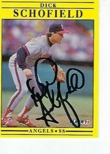DICK SCHOFIELD SIGNED 1991 FLEER #325 - CALIFORNIA ANGELS