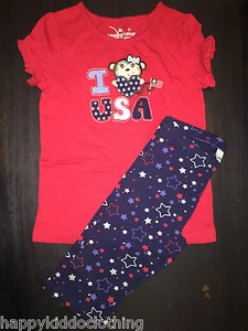 Jumping beans New size 5 top shirt love usa outfit 4th capri leggings 34.95 - Picture 1 of 1