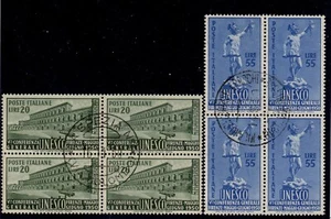 1950 République Italienne 5 Conférence De L'Unesco Quartina Usagée - Imagen 1 de 1