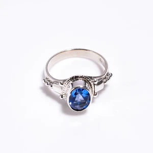 Tanzanite Gemstone Statement Vintage Ring Size 925 Sterling Silver Jewelry - Picture 1 of 5