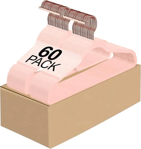 Velvet Hangers, 45Cm Heavy Duty Felt Hangers with Tie Bar for Coats,Suits,Space - Picture 1 of 12