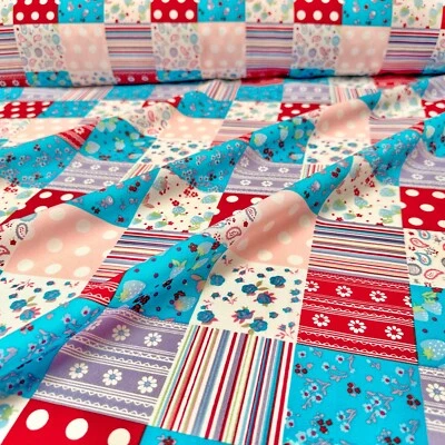 Polyester Stoff Bedruckt Deko Bekleidung Patchwork Bunt Diverse Muster Meterware - Bild 1 von 4