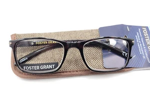 Foster Grant Cole Brown Mens Reading Glasses + Case 52□18-140 Choose Strength - Picture 1 of 4