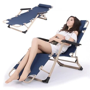 200kg (441lbs) Portable Single Folding Bed Deck Chair Adjustable Multi-function - Picture 1 of 10