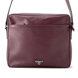 PRADA Messenger bag Saffiano LeatherLeather Bordeaux VA1066 - Picture 1 of 16