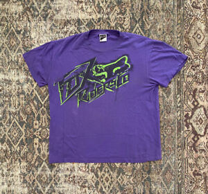 VTG Y2K Fox Racing Riders Company T Shirt SZ L Motocross Purple 