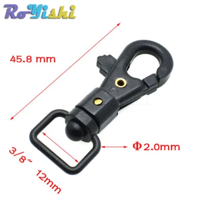 Bag Clasps Lobster Swivel Trigger Clips Plastic Snap Hook Black - Image 1 of 2