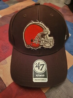 CLEVELAND BROWNS NFL 47 BRAND RETRO DOUBLE LEGEND STRAPBACK OSFM MVP HAT/CAP NWT - Image 1 of 3