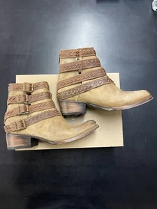Stivaletti FREEBIRD di Steven ROPER in pelle marrone chiaro taglia 6 US fantastici - Foto 1 di 8