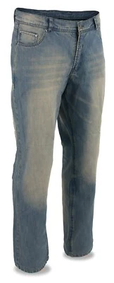 Pantalones de mezclilla reforzados Milwaukee de cuero 5003 para hombre blindados para motocicletas Foto 1 de 3