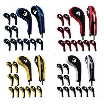 12/10pcs Golf Head Covers Golf Club Iron Protector Set Headcover Zip Closure UK - Image 1 of 4