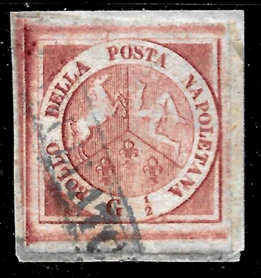 1858 ITALIA Estado Napoli Nápoles Sc#1a🔥Sass#2/Identificado por RAYBAUDI/ +2 Cantos Foto 1 de 3