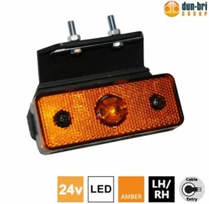 DBG LED Marcador Lateral Lámpara Reflector con Soporte Cable 24V Ámbar Izquierdo Derecho Camión - Imagen 1 de 2
