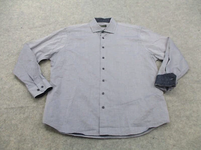 Neiman Marcus Shirt Mens 2XL XXL Blue Polka Dot Long Sleeve Button Up Flip Cuff - Image 1 of 4