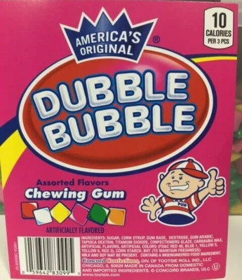 5 LB Dubble Bubble Chicle Tabs Assorted Chewing Gum Chicklets Chiclets Vending - Image 1 of 2