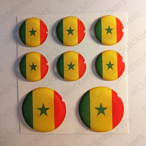 Autocollants Sénégal Adhésif Drapeau Sénégal 3D Résine Relief Autocollant Rond - Imagen 1 de 2