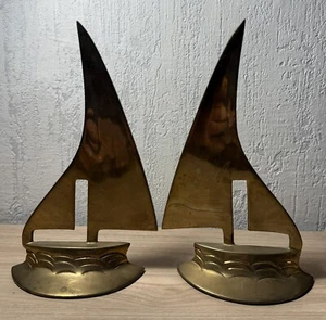 Serre Livres Voiles Art Deco Bronze Laiton - Imagen 1 de 5