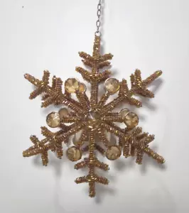 Holiday Star or Snowflake Ornament Hanging w/Tealight, Votive Candle Holder - Picture 1 of 6