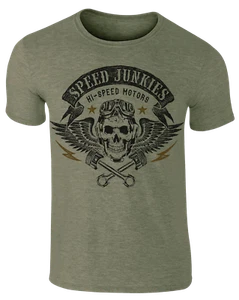 Speed Junkies Motorbike,cafe racers biker Rider mens t shirt retro vintage print - Picture 1 of 5