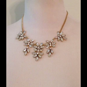 NUEVO J CREW Racimos de Cristal Floral Cuelga 17" Moda Collar Bolsa de Regalo $98 Nuevo con Etiquetas - Imagen 1 de 2