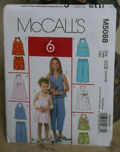 * McCALLS * MÄDCHEN OBERTEILE SHORTS CAPRI SCHNITTMUSTER * M5088 * ~ GR. CCE 3 4 5 6 - Bild 1 von 1