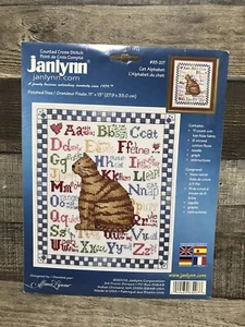 Kit de punto de cruz Janlynn CAT ALFABET 11 unidades 11x13 nuevo en paquete #83-207 - Imagen 1 de 3