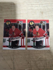 Tarjeta de error corregida 1990 91 Pro Set Hockey Dave Manson #54 - Imagen 1 de 2