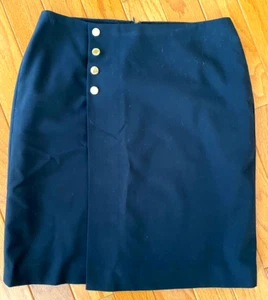 Calvin Klein Black Lined Pencil Skirt w/Gold Buttons size 18 - Picture 1 of 2