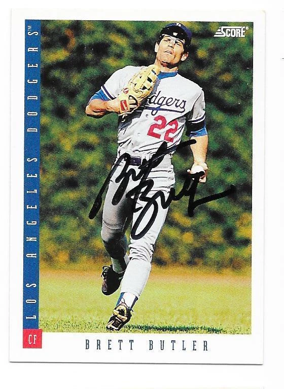 BRETT BUTLER 1993 SCORE AUTOGRAPHED SIGNED # 20 DODGERS - Image 1 of 1