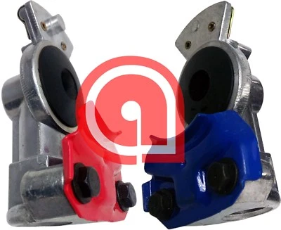 Gladhand Red & Blue Set Air Brake Coupling, Emergency+Service Ref: 11451,11452 - Image 1 of 3