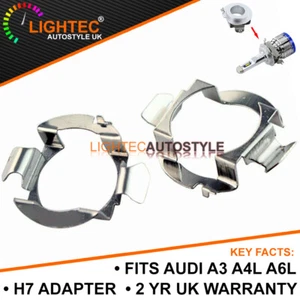 2x H7 LED ADAPTER HOLDER RETAINER HEADLIGHT BULB CLIPS FOR AUDI MERCEDES - Picture 1 of 8