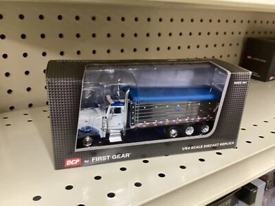 1/64 DCP Peterbilt 379 Dump Truck w/ Mac Dump Tri-Axle Blue/White Chrome - Image 1 of 3