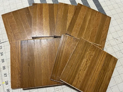 8 Azulejos de Parquet HARTCO 6"x6" Roble Marrón Miel 7 Dedos "Imperfecto" Nuevo Estado Foto 1 de 4