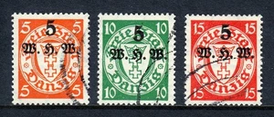 DANZIG — SCOTT B9-B11 — 1934 WINTER WELFARE SURTAX SET — USED — SCV $99 - Picture 1 of 2