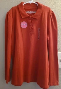 CHILDREN'S PLACE GIRLS UNIFORM BURGUNDY L/S POLO TOP SIZE XL (14) - Picture 1 of 5