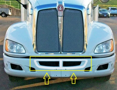 Ventilação de para-choque Kenworth T660 acabamento surround aço inoxidável - Imagem 1 de 2
