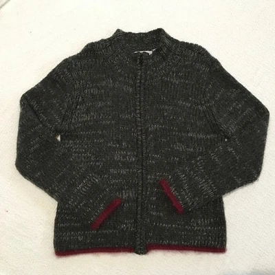 Suéter de cuello alto de lana con cremallera de punto gris jaspeado de Old Navy para mujer XXL Foto 1 de 4