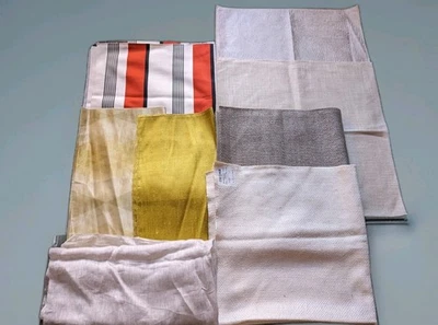 Dedar Fabric Sample Lot Of 8 Red Striped Neutral Varies Abstract DiY Upcycle - Image 1 of 4