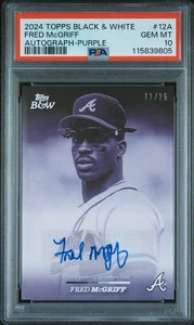 PSA 10 Fred McGriff /25 Auto Purple SP 2024 Topps Black & White - Atlanta Braves - Bild 1 von 3