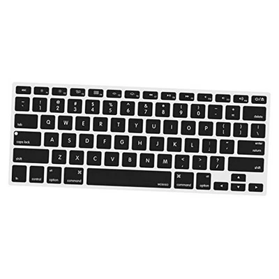  Silicone Keyboard Cover Compatible with MacBook Air 13 inch A1466 A1369 Black - Image 1 of 4