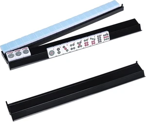 Mahjong Todo en Uno Azulejos Empujador Acrílico Juego de 4 Negro - Imagen 1 de 6