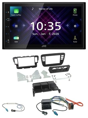 JVC DAB 2DIN MP3 Bluetooth USB Autoradio für Skoda CitiGo Seat Mii 11-16 schwarz - Bild 1 von 4